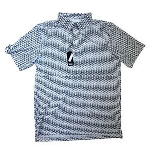 Straight Down|GTO Cars‎ Polo|White/Blue/Multicolor|NWT|SZ M